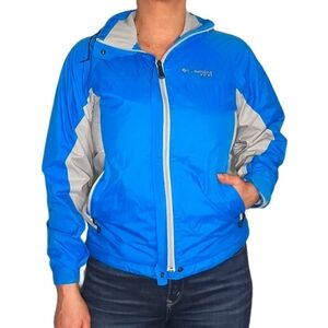 Columbia XCO Packable Hooded Jacket Size Small Blue Grey
